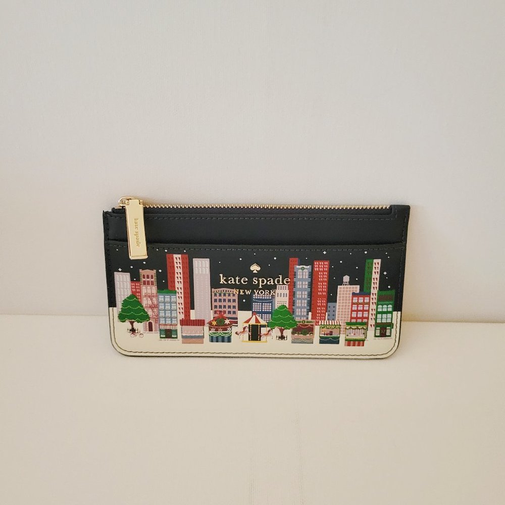 Kate Spade KE696 Other Winter Wonders Large Slim Card Case Holder Multi
